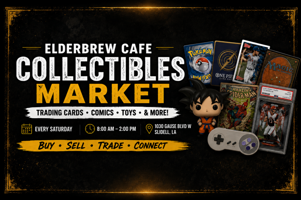 Elderbrew Cafe Collectibles Market Banner