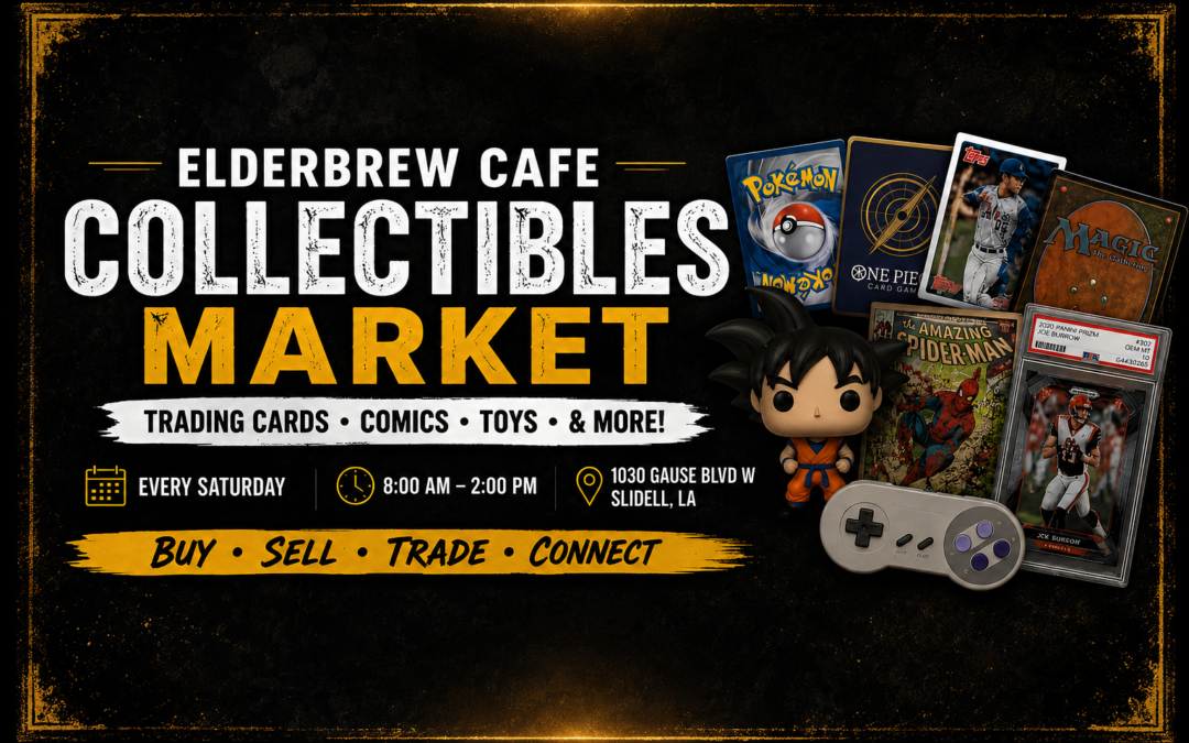 Elderbrew Cafe Collectibles Market Banner